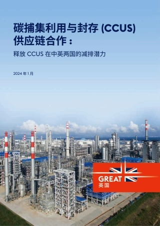 碳捕集利用与封存（CCUS）供应链合作：释放CCUS在中英两国的减排潜力