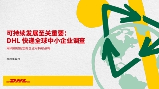 可持续发展至关重要：DHL快递全球中小企业调查