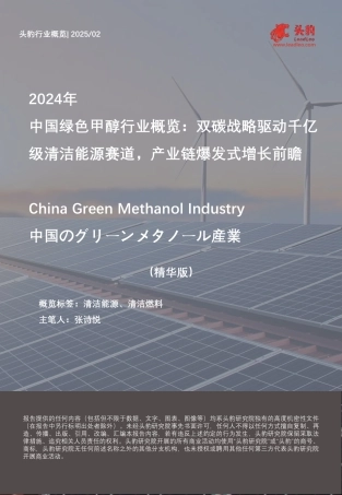 头豹：2024年中国绿色甲醇行业概览：双碳战略驱动千亿级清洁能源赛道，产业链爆发式增长前瞻（精华版）