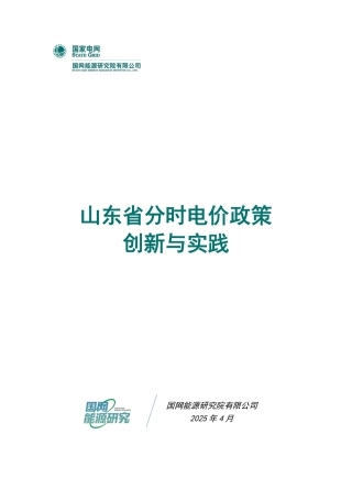 国家电网：山东省分时电价政策创新与实践