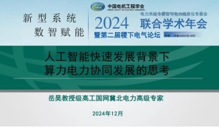 国网冀北电力 岳昊：人工智能快速发展背景下算力电力协同发展的思考