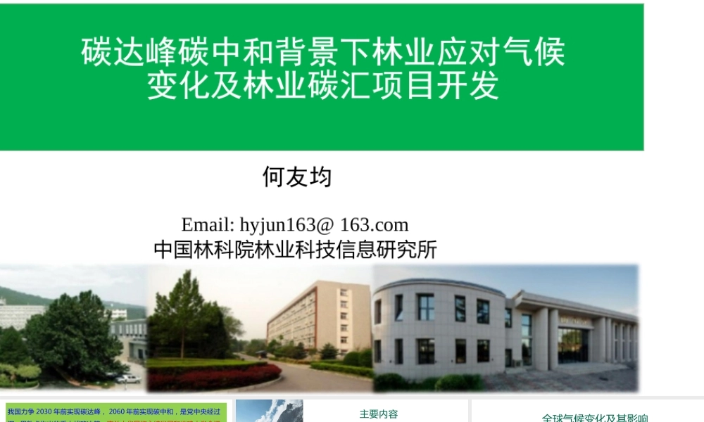 碳达峰碳中和背景下我国林业应对气候变化及林业碳汇项目开发(1)