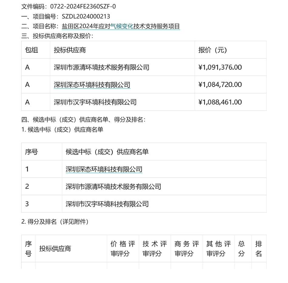 【中标】气候变化109万-盐田区2024年应对气候变化技术支持服务项目-深圳市源清环境技术服务有限公司.pdf_第1页