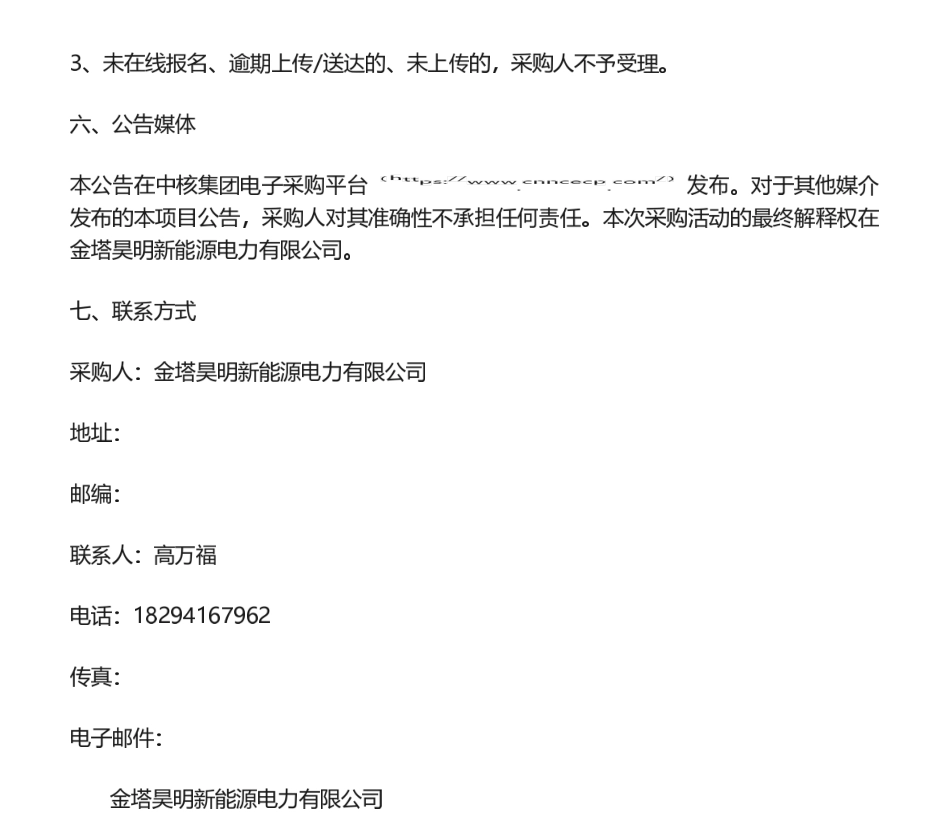 【招标】绿证-金塔昊明电站国内绿证（GEC）开发出售服务项目采购公告_第3页