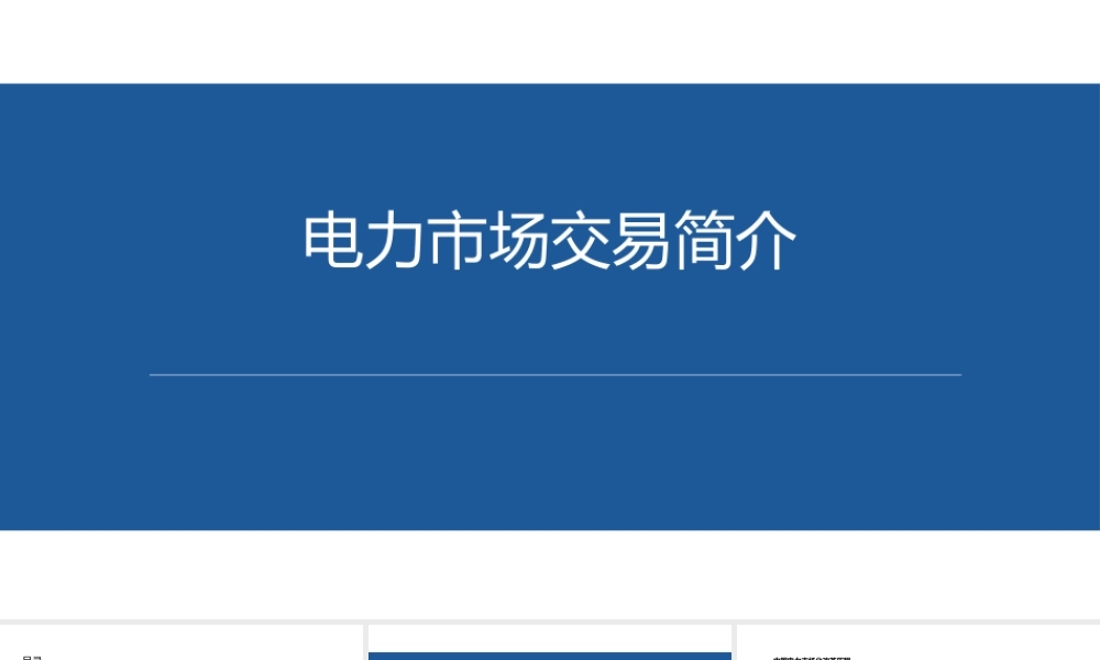 电力市场交易规则介绍(中长期+现货)