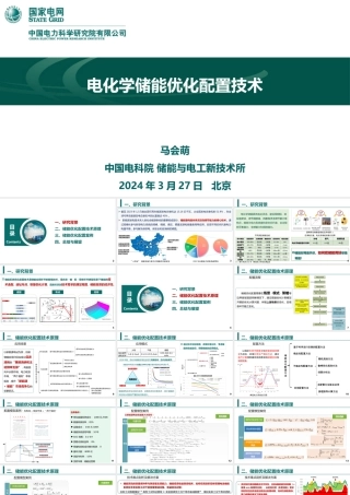 国网电科院：电化学储能优化配置技术