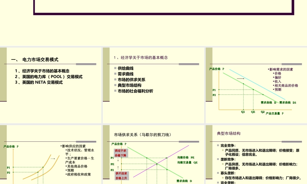 华北电力大学PPT-电力市场交易理论