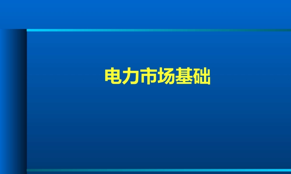电力市场中发电厂商的竞价策略