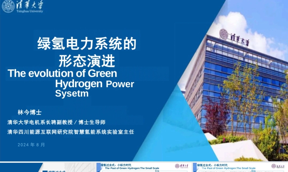 绿氢电力系统的形态演进——清华大学 林今