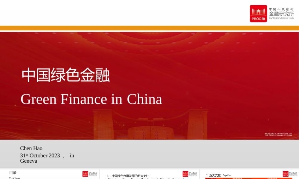 中国绿色金融——中国人民银行金融研究所