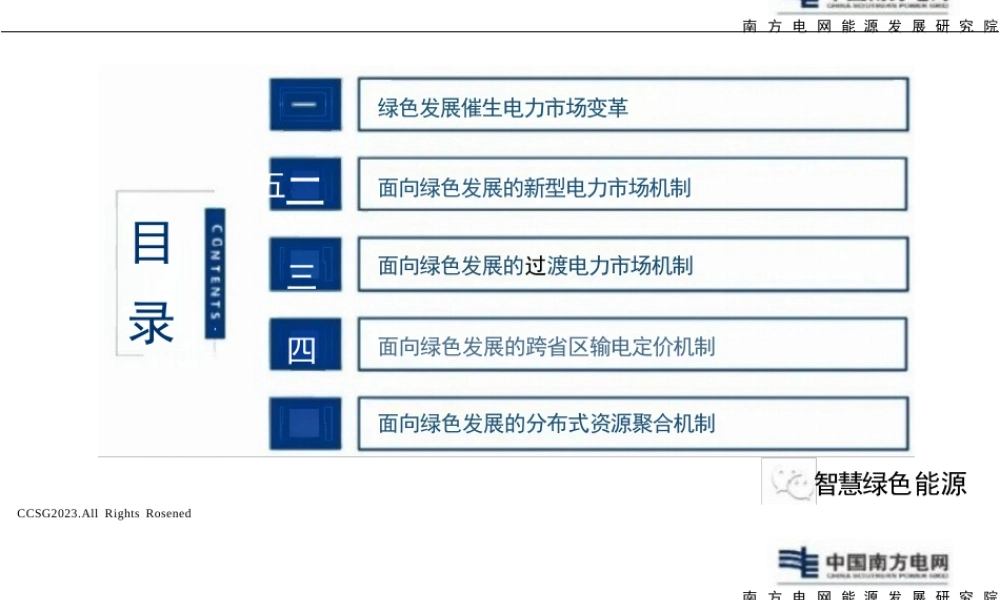 面向绿色发展的新型电力市场体系关键机制设计——南方电网 陈政