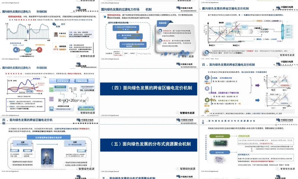面向绿色发展的新型电力市场体系关键机制设计——南方电网 陈政