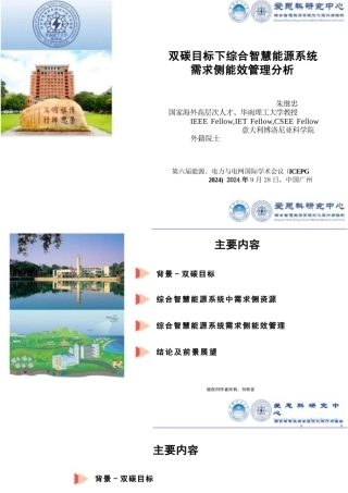 双碳目标下综合智慧能源系统需求侧能效管理分析——华南理工 朱继忠