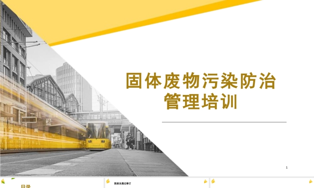 固体废物污染防治管理专题培训