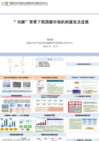 【专家PPT】“双碳”背景下我国碳市场机制建设及进展