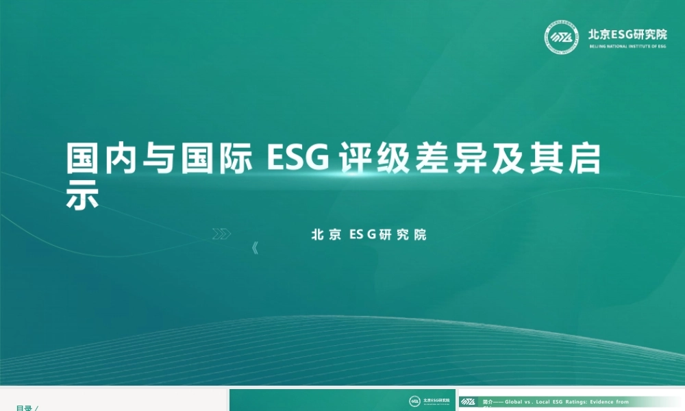 国内与国际ESG评级差异及其启示