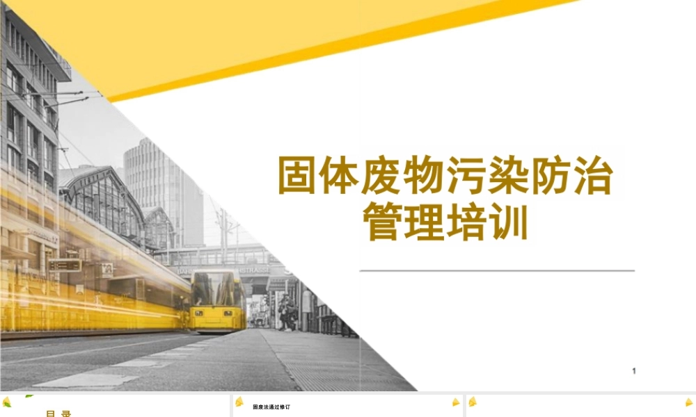 【专家PPT】固体废物污染防治管理专题培训