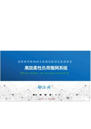 高效柔性负荷微网系统——邬江兴