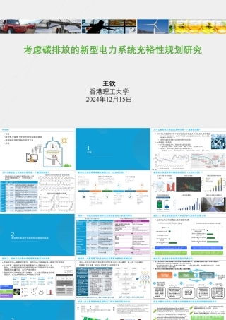 考虑碳排放的新型电力系统充裕性规划研究——王钦