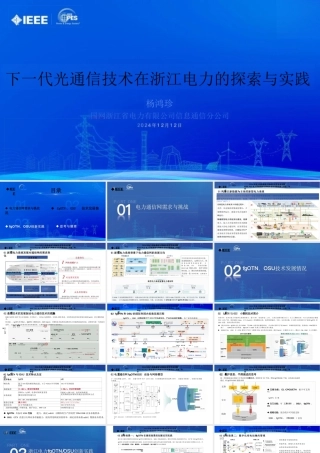 下一代光通信技术在浙江电力的探索与实践——杨鸿珍
