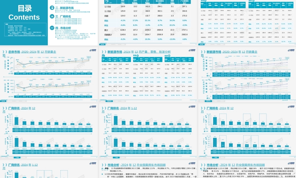 2024年12月份全国乘用车市场分析
