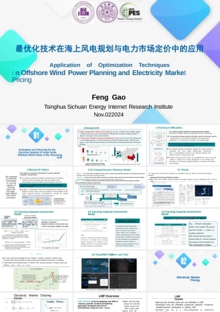 最优化技术在海上风电规划与电力市场定价中的应用（英文版）