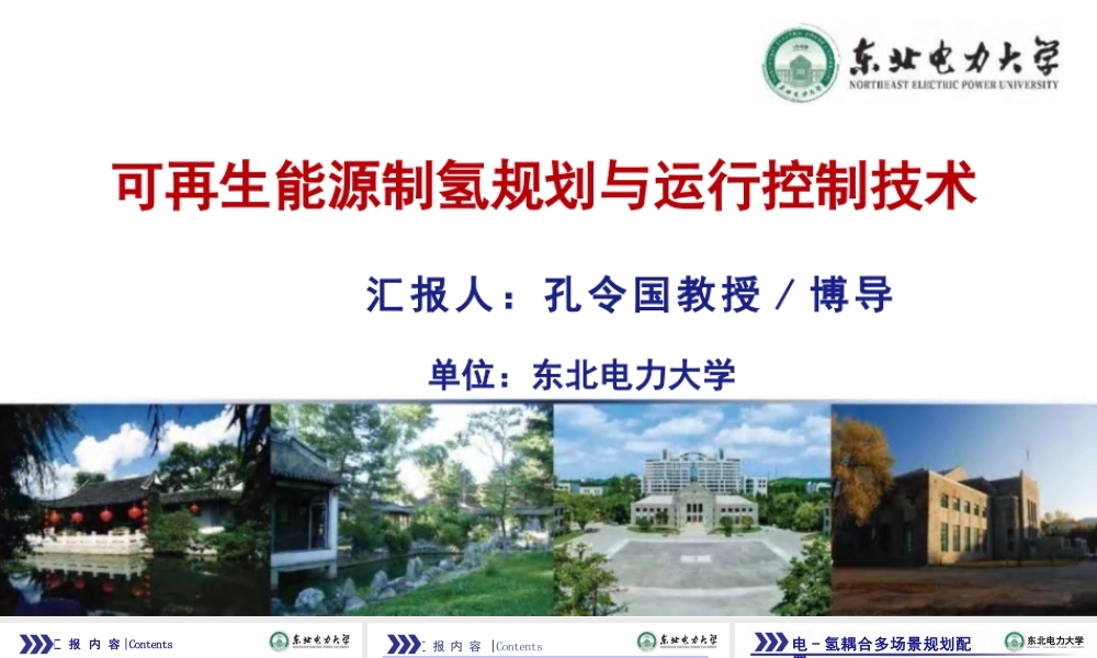 可再生能源制氢规划与运行控制技术——孔令国