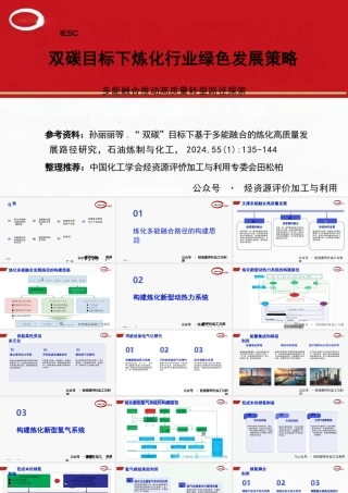 双碳目标下炼化行业绿色发展策略