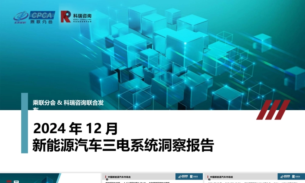 2024年12月新能源汽车三电系统洞察报告