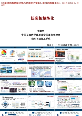 低碳智慧炼化——徐春明
