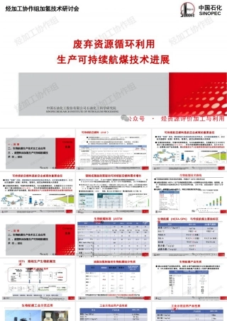 废弃资源循环利用生产可持续航煤技术进展