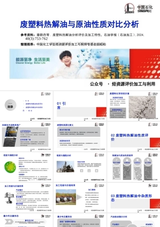 废塑料热解油与原油性质对比分析