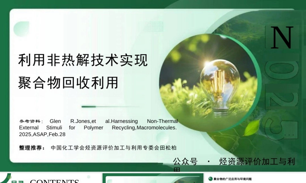 利用非热解技术实现聚合物回收利用