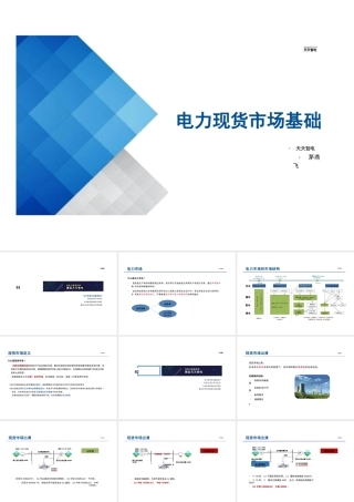 电力现货市场基础-培训课件