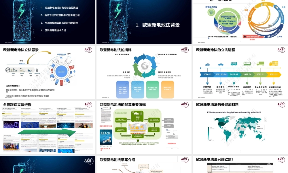 杭州艾科森环境技术有限公司 陈明：欧盟新电池法应对关键和新趋势
