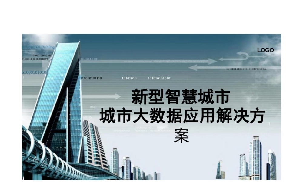 新型智慧城市——城市大数据应用解决方案