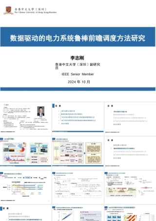 香港中文大学 李志刚：数据驱动的电力系统鲁棒前瞻调度方法研究