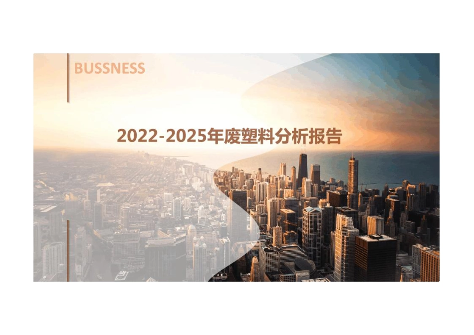 2022-2025年废塑料分析报告---BUSSNESS_第1页