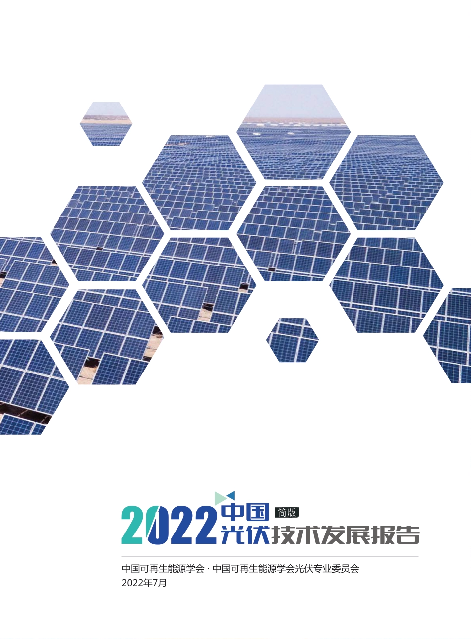 2022年中国光伏技术发展报告简版-中国可再生能源学会光伏专委会_第1页