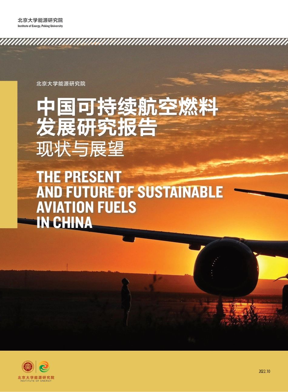 中国可持续航空燃料发展研究报告：现状与展望-北京大学能源研究院_第1页