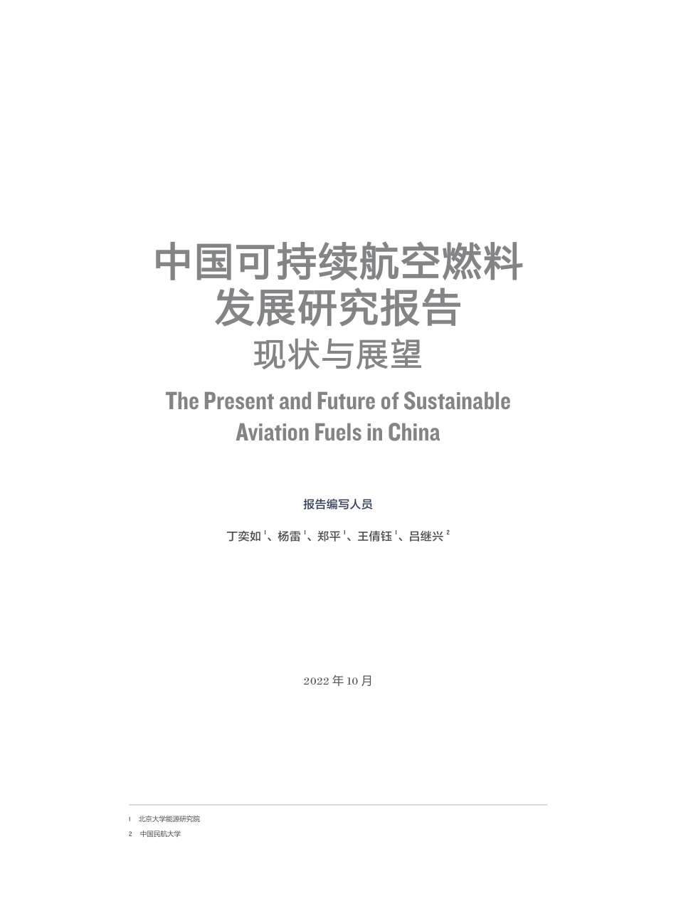 中国可持续航空燃料发展研究报告：现状与展望-北京大学能源研究院_第3页
