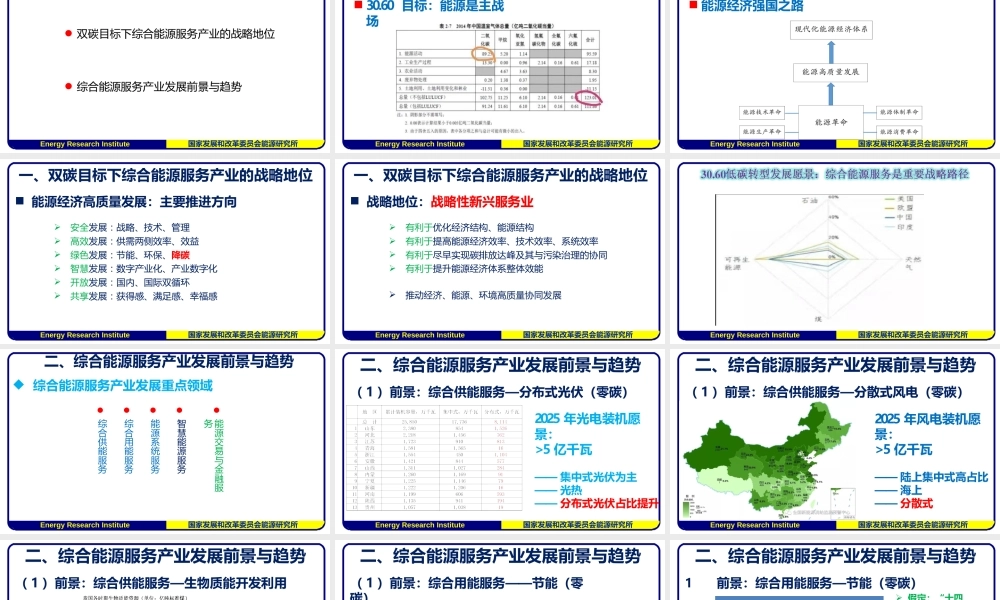 国家发改委能研所：双碳目标下综合能源服务产业发展展望