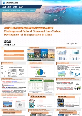 徐洪磊-绿色低碳交通发展战略路径思考-20220816-交通运输部规划研究院副院长
