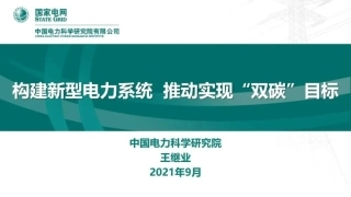 构建新型电力系统 推动实现“双碳”目标