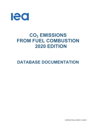 2020世界各国碳排放数据清单excel表格说明英文版