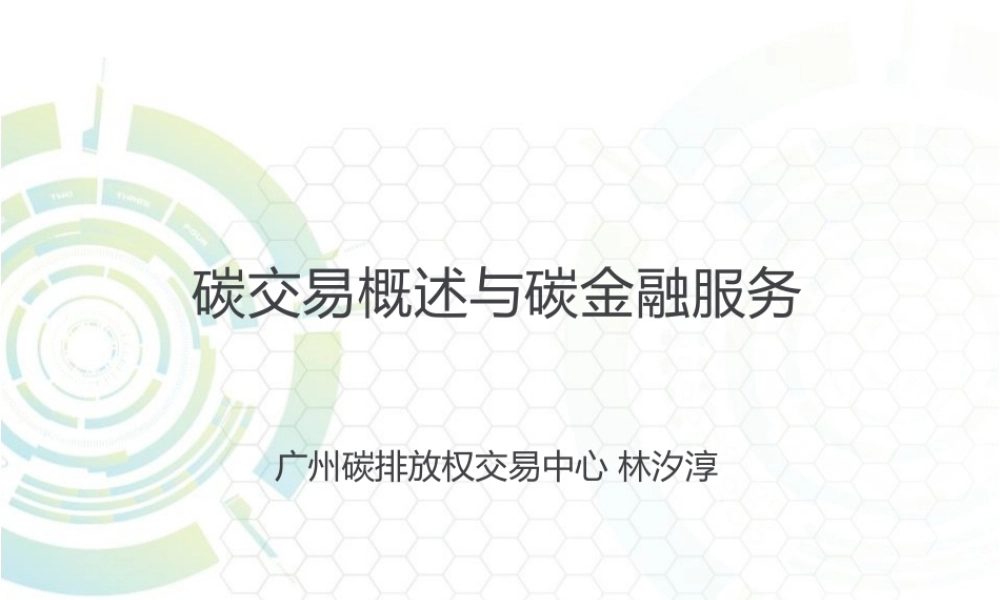 碳交易政策机制与实践PPT