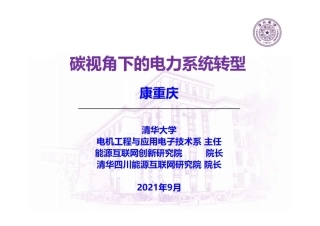 碳视角下的电力系统转型