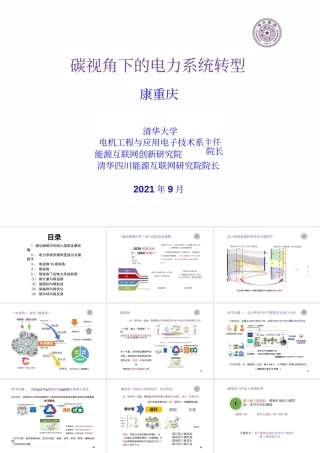 碳视角下的电力系统转型