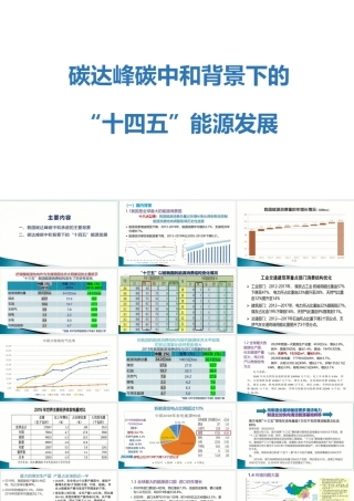 碳达峰碳中和背景下的“十四五”能源发展