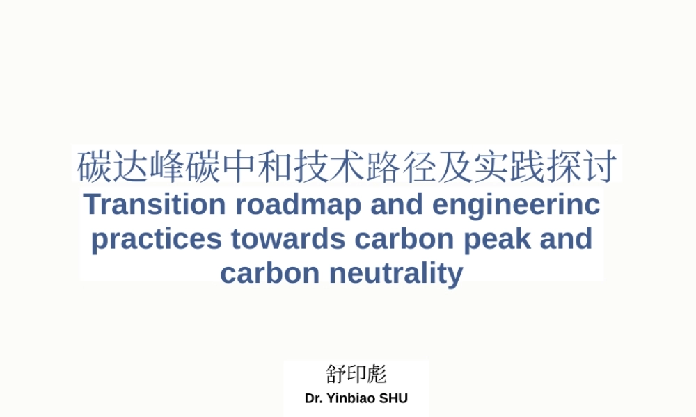 舒印彪院士PPT：碳达峰碳中和技术路径及实践探讨(1)